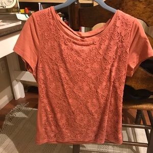 Rose pink lace t shirt